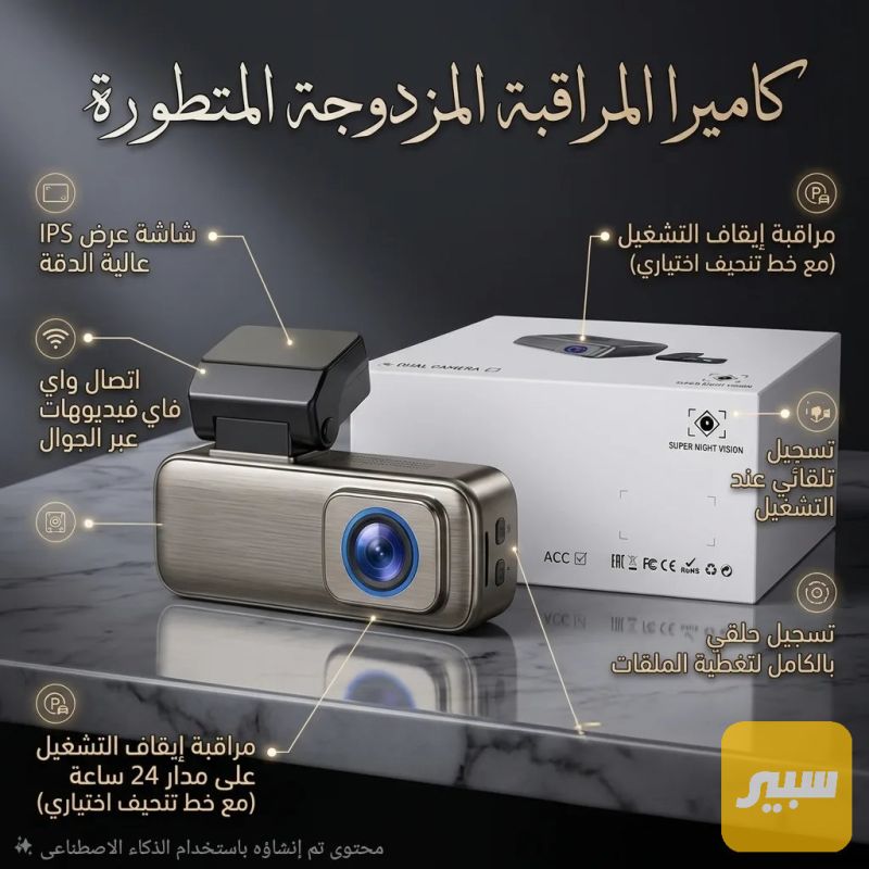 كامرة مراقبة دبقة 2k نضام وايفاي عل تلفون GBS وسرعة سيارة وصوتتشغيل ٢٤ساعة